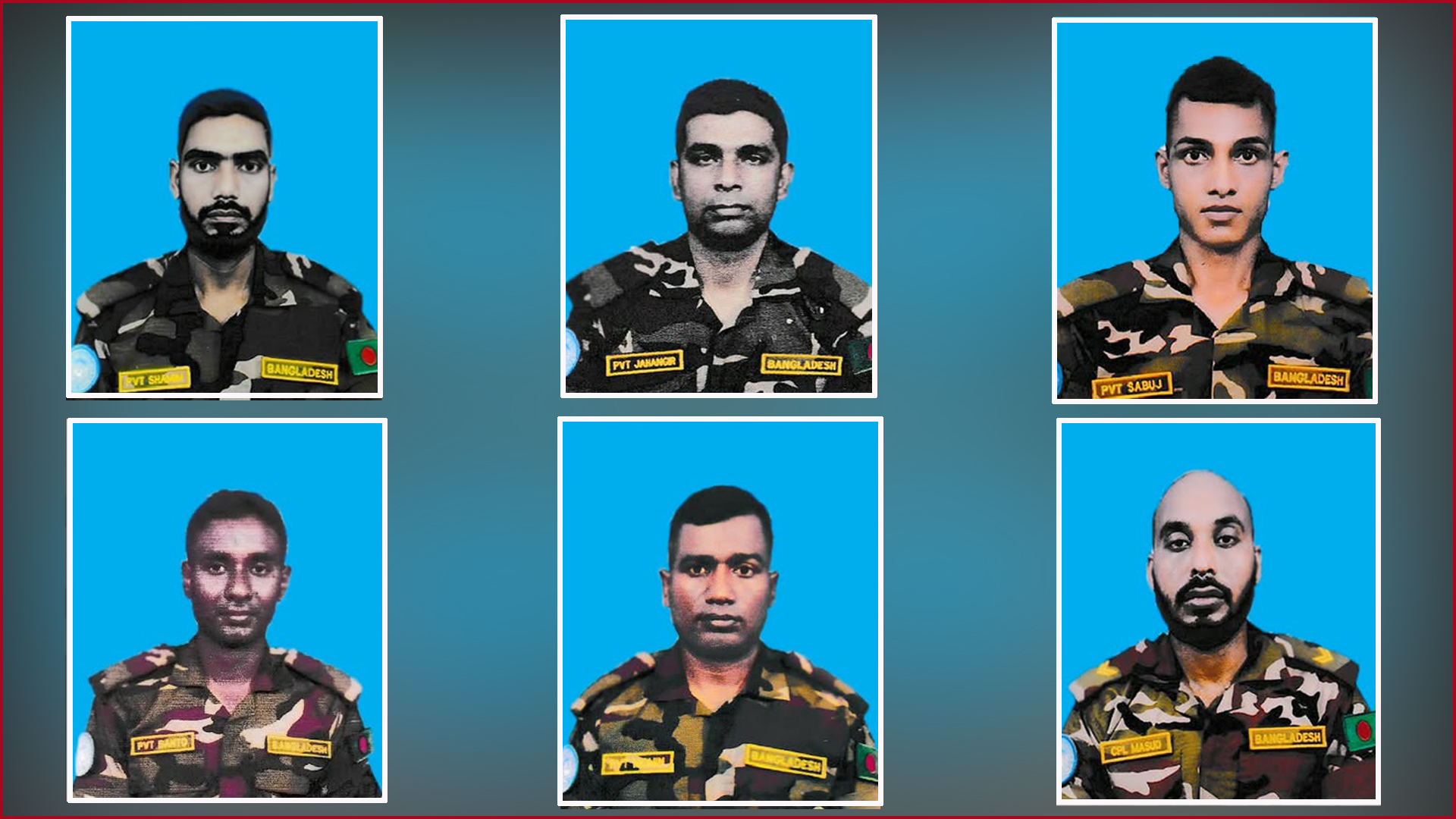 শান্তিরক্ষী মিশনে শহীদ ৬ বাংলাদেশি সেনার জানাজা আজ