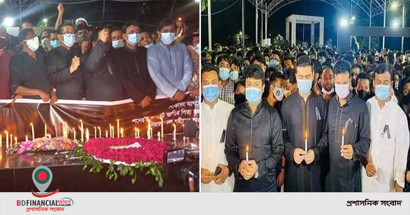 শোকাবহ আগস্টের প্রথম প্রহরে মোমবাতি প্রজ্জ্বলন স্বেচ্ছাসেবক লীগ ও ছাত্রলীগের