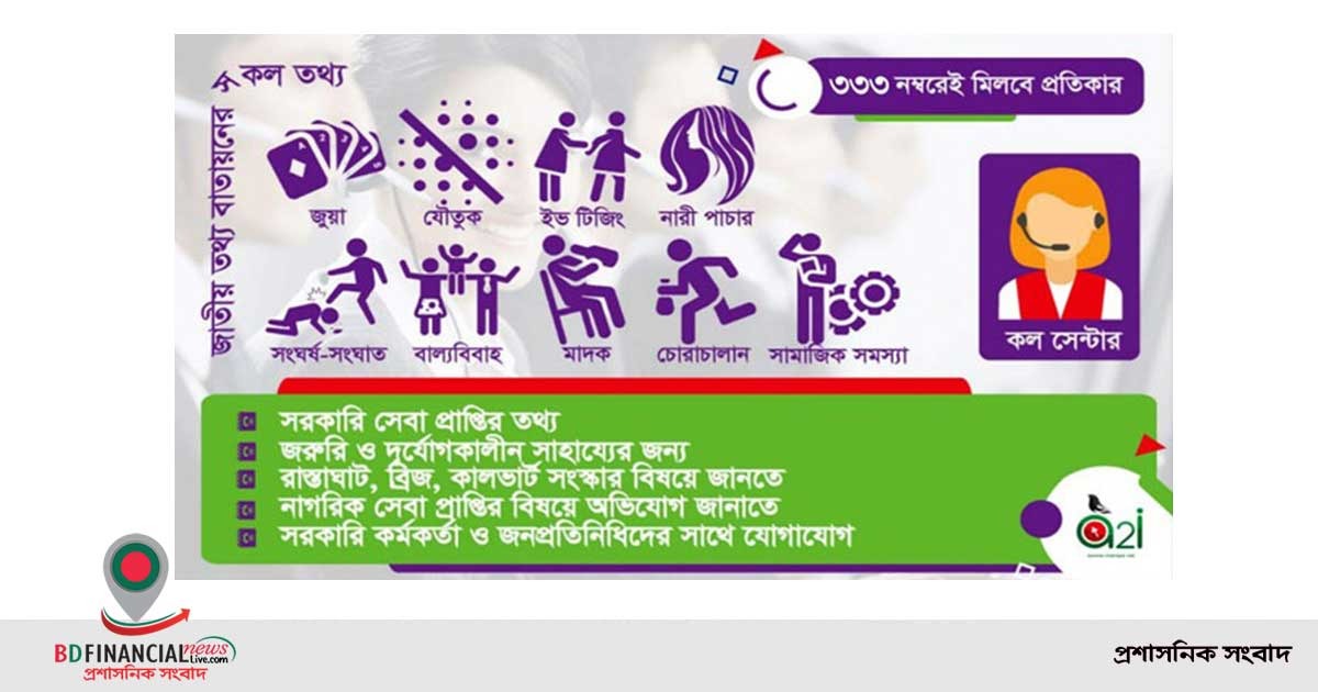 ৩৩৩  : একটি ফোন কলেই মিলছে সেবা