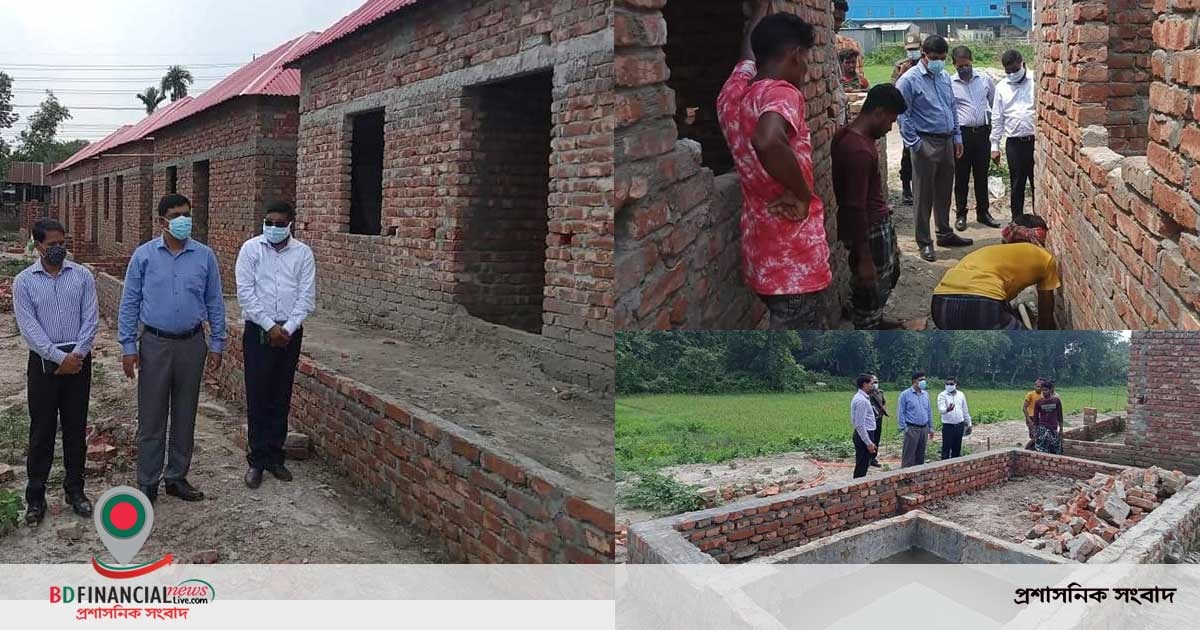 ময়মনসিংহে জেলা প্রশাসকের আশ্রয়ণ প্রকল্পের কাজ পরিদর্শন