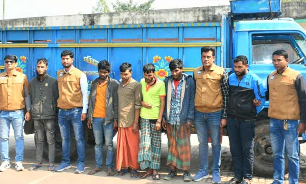 চালক ও হেলপারের হাত-পা বেঁধে ধানবোঝাই ট্রাক ডাকাতি, গ্রেপ্তার ৬