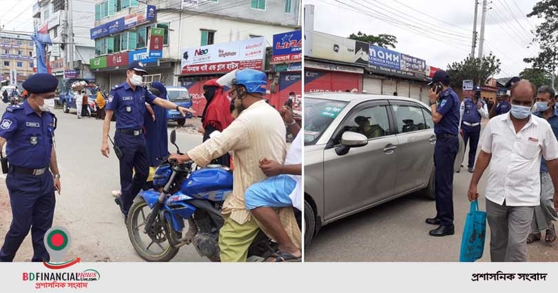 শরীয়তপুর জেলাকে করোনা সংক্রমণ থেকে নিরাপদ রাখতে মাঠে পুলিশ
