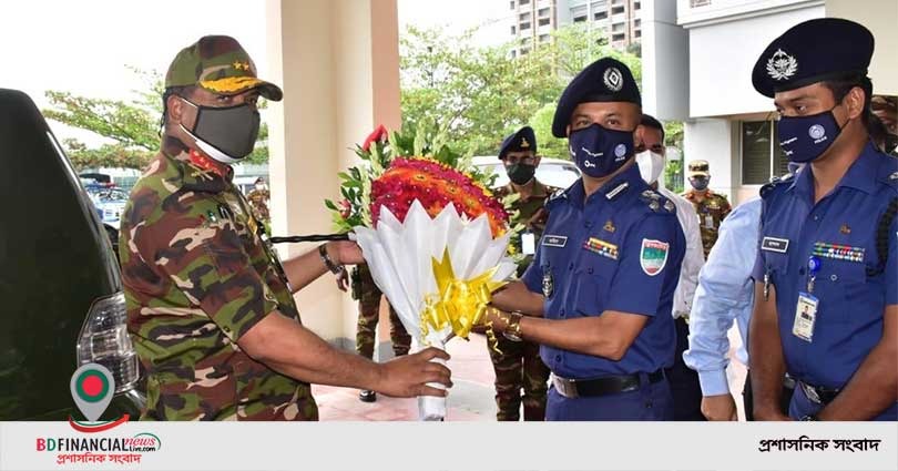 যশোর এরিয়া কমান্ডারকে খুলনা রেঞ্জের ডিআইজির শুভেচ্ছা