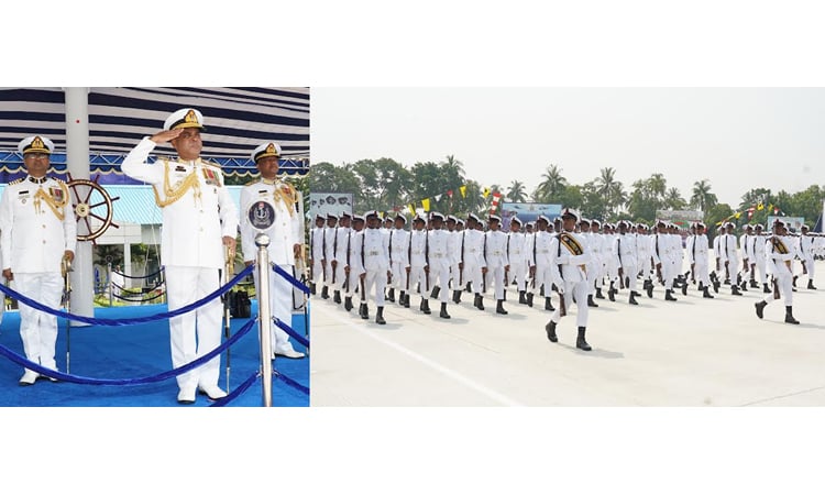 নৌবাহিনীর নবীন নাবিকের শিক্ষা সমাপনী কুচকাওয়াজ অনুষ্ঠিত