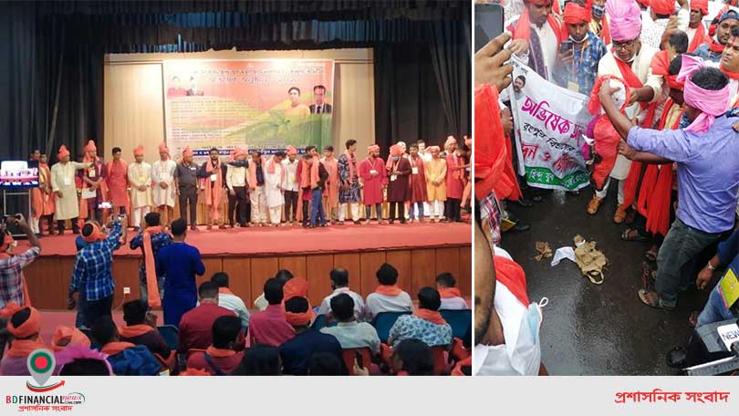 মাহফুজ আনাম ও শাহীন আনামের কুশপুত্তলিকা দাহ হিন্দু মহাজোটের