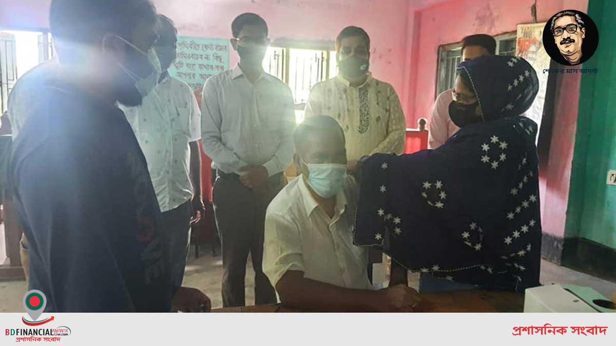 তেঁতুলিয়ায় ইউনিয়ন পর্যায়ে কোভিড-১৯ এর গণটিকা কার্যক্রমের উদ্বোধন